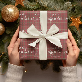 Klassiek geruit Merry Christmas Festive -  Cadeaupapier