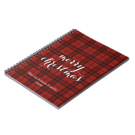 Klassiek geruit Merry Christmas Festive -  Notitieboek