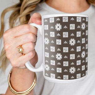 Klassiek geruit patroon koffiemok