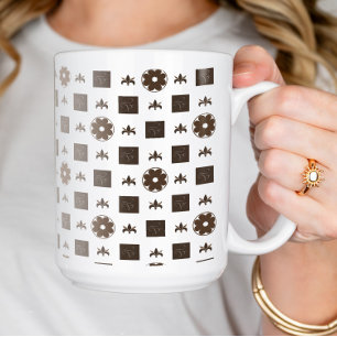 Klassiek geruit patroon koffiemok