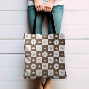 Klassiek geruit patroon tote bag