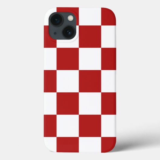 Klassiek geruit rood en wit patroon Case-Mate iPhone case (Achterkant)