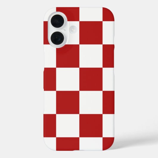 Klassiek geruit rood en wit patroon Case-Mate iPhone case (Achterkant)