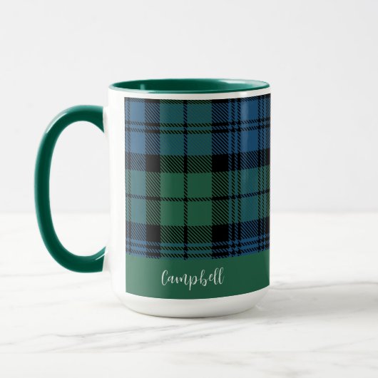Klassiek geruit script Custom Clan Campbell Tartan Mok (Links)