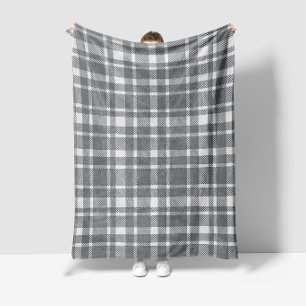 Klassiek geruit tartanpatroon-antracietgrijs fleece deken