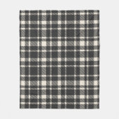Klassiek geruit tartanpatroon- houtskoolzwart fleece deken (Voorkant)