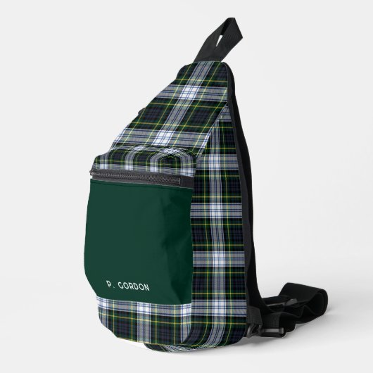 Klassiek geruite Gordon rustieke Tartan gepersonal Sling Bag (Rechterhoek)