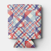 Klassiek geruite patchwork: vierkanten patroon blikjeskoeler (Achterkant)