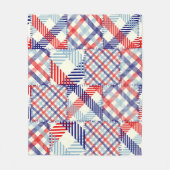 Klassiek geruite patchwork: vierkanten patroon fleece deken (Voorkant)