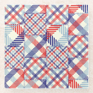 Klassiek geruite patchwork: vierkanten patroon glazen onderzetter