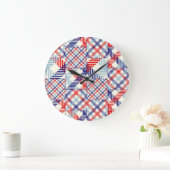 Klassiek geruite patchwork: vierkanten patroon grote klok (Huis)