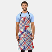 Klassiek geruite patchwork: vierkanten patroon schort (Gedragen)