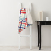 Klassiek geruite patchwork: vierkanten patroon sherpa deken (In situ)