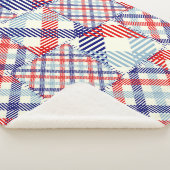 Klassiek geruite patchwork: vierkanten patroon sherpa deken (3/4)