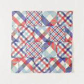 Klassiek geruite patchwork: vierkanten patroon wandkleed (Voorkant (horizontaal))