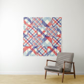 Klassiek geruite patchwork: vierkanten patroon wandkleed (In Situ (horizontaal))