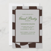 Klassiek Geruite Retro unieke Graduation Party Kaart (Achterkant)