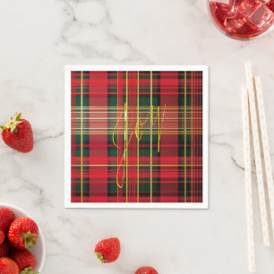 Klassiek geruite Tartan 'Joy' Calligrafie Decorati Servet