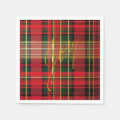 Klassiek geruite Tartan 'Joy' Calligrafie Decorati Servet (Voorkant)