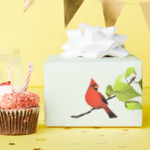Klassiek geschenkverpakkings papier met kardinaalv