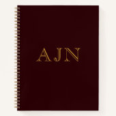 Klassiek gesigneerd schetsboek met monogram cadeau notitieboek (Voorkant)