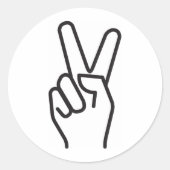 klassiek gestileerd overwinningsteken ronde sticker (Voorkant)