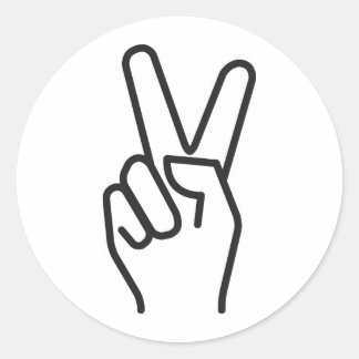 klassiek gestileerd overwinningsteken ronde sticker