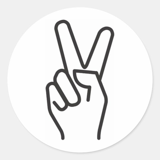 klassiek gestileerd overwinningsteken ronde sticker (Voorkant)