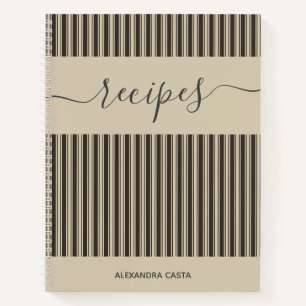 Klassiek gestreepte minimalistische script aangepa notitieboek