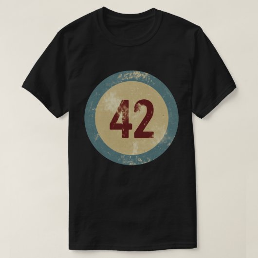 Klassiek getal 42 met afgetakeld effect t-shirt (Design voorkant)
