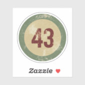 Klassiek getal 43 met afgetakeld uiterlijk sticker (Vel)