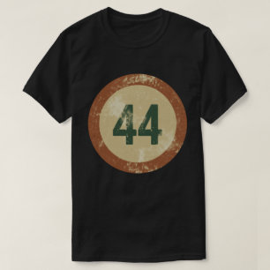 Klassiek getal 44 met afgetakeld uiterlijk t-shirt