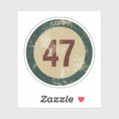 Klassiek getal 47 met afgetakeld uiterlijk sticker (Vel)