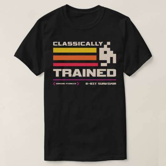 Klassiek getraind voor retro gamers t-shirt (Design voorkant)