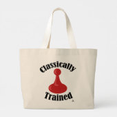 Klassiek getrainde bordspel versie Art Slogan Grote Tote Bag (Achterkant)