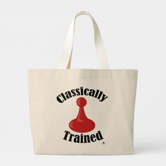 Klassiek getrainde bordspel versie Art Slogan Grote Tote Bag (Achterkant)