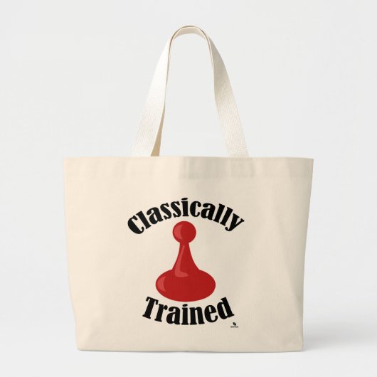 Klassiek getrainde bordspel versie Art Slogan Grote Tote Bag (Voorkant)