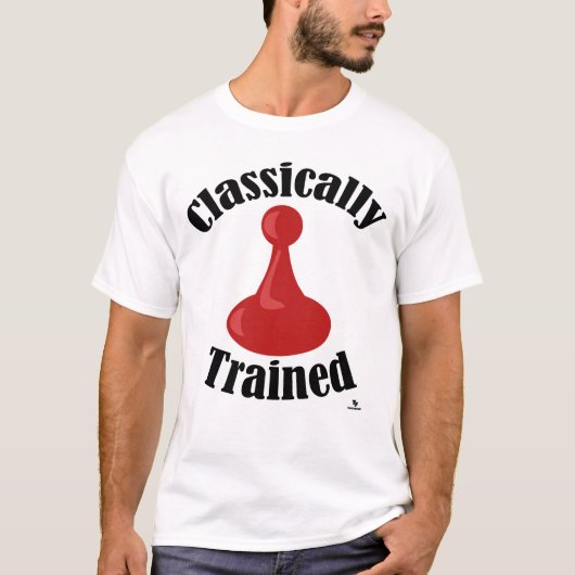 Klassiek getrainde bordspel versie Motto T-shirt (Voorkant)