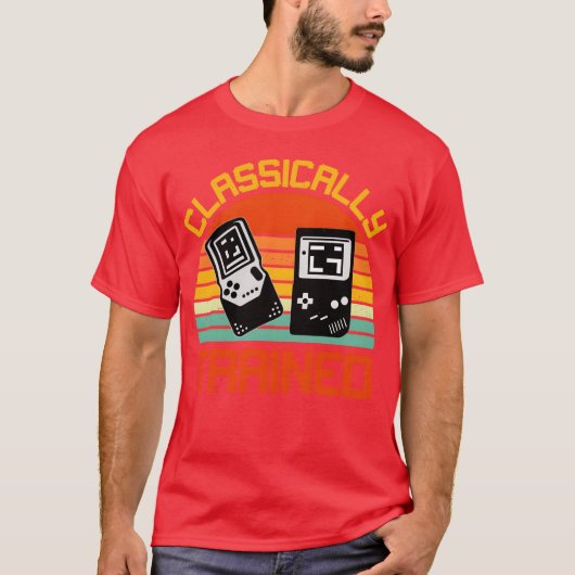 Klassiek getrainde gammingvrienden t-shirt (Voorkant)