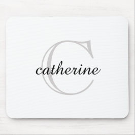 Klassiek gewoon wit script monogram muismat