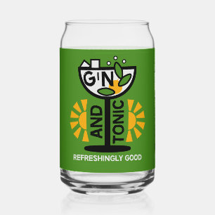 Klassiek gin en tonic blikvorm glas