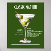 Klassiek Gin Martini recept Poster (Voorkant)