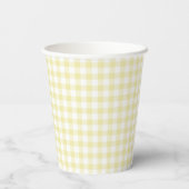Klassiek Gingham Boter Geel Papieren Bekers (Achterkant)