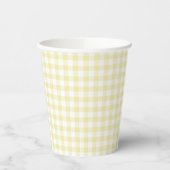 Klassiek Gingham Boter Geel Papieren Bekers (Links)