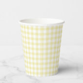 Klassiek Gingham Boter Geel Papieren Bekers (Rechts)