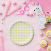 Klassiek Gingham Boter Geel Papieren Bordje (Feest)