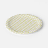 Klassiek Gingham Boter Geel Papieren Bordje (Gekanteld)
