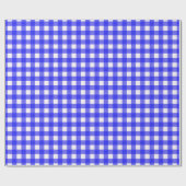 Klassiek Gingham geruit patroon in Royal Blue Cadeaupapier (Vlak)