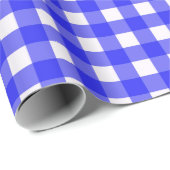 Klassiek Gingham geruit patroon in Royal Blue Cadeaupapier (Rol Hoek)