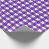 Klassiek Gingham geruite patroon in Paarse Cadeaupapier (Hoek)